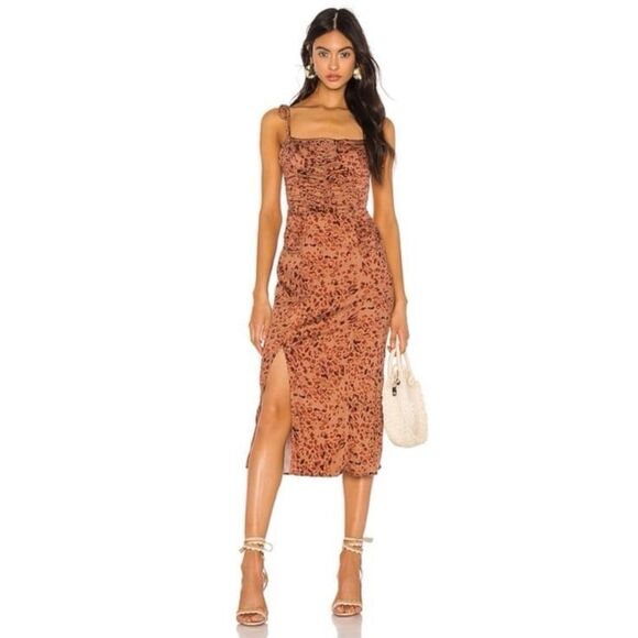 Free People Show Stopper Midi Dress in Leo Combo Size Large - Picture 2 of 12
